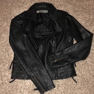 Leather studded jacket